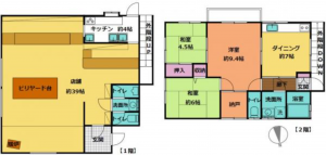 茂原市早野、中古一戸建ての間取り画像です
