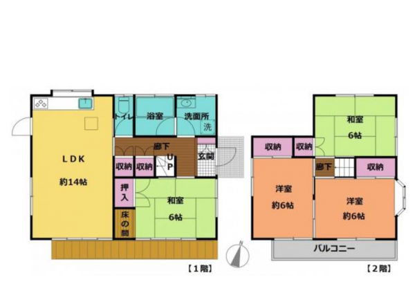 茂原市下太田、中古一戸建ての間取り画像です