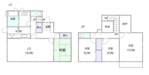 大網白里市季美の森南、中古一戸建ての間取り画像です