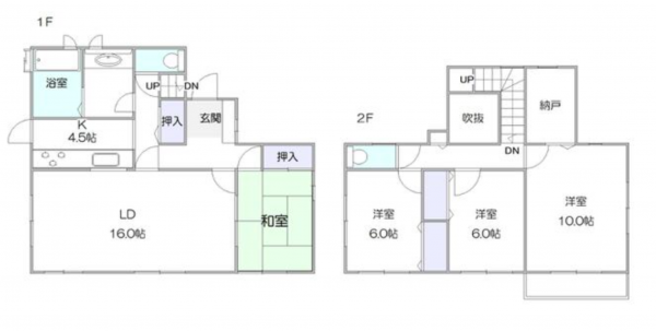 大網白里市季美の森南、中古一戸建ての間取り画像です