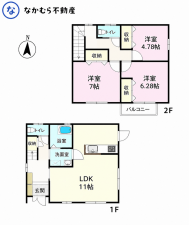 茂原市渋谷、中古一戸建ての間取り画像です