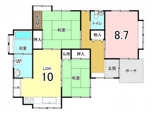 大網白里市南横川、中古一戸建ての間取り画像です