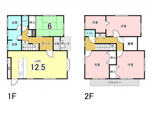 茂原市高師、中古一戸建ての間取り画像です