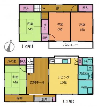 茂原市下永吉、中古一戸建ての間取り画像です
