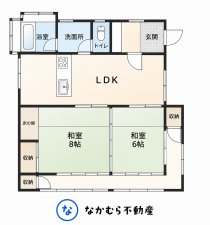 茂原市六ツ野、中古一戸建ての間取り画像です