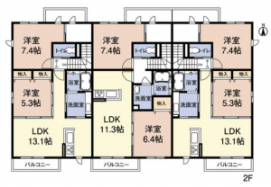 茂原市東郷、収益物件/アパートの間取り画像です