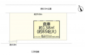 大網白里市永田、収益物件/倉庫の間取り画像です