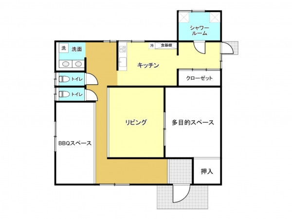 大網白里市四天木、収益物件/店舗の間取り画像です