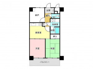 茂原市下永吉、中古マンションの間取り画像です