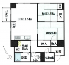 大網白里市駒込、中古マンションの間取り画像です