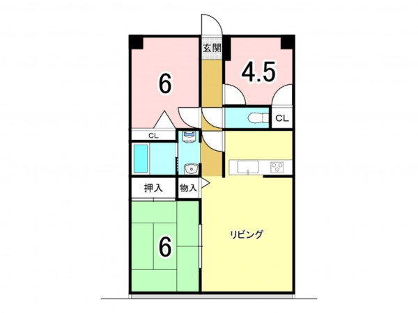 茂原市早野、中古マンションの間取り画像です