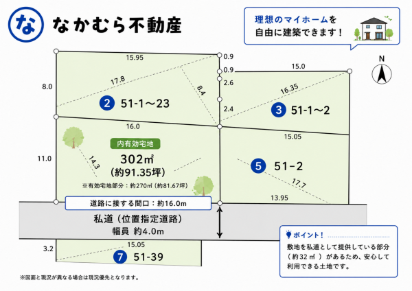 茂原市大芝、土地の間取り画像です