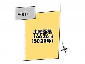 大網白里市北飯塚、土地の間取り画像です