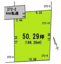 大網白里市北飯塚、土地の間取り画像です