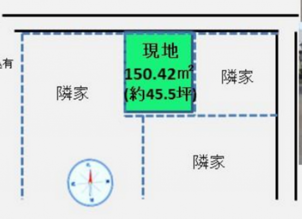 茂原市東郷、土地の間取り画像です