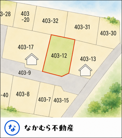 大網白里市南飯塚、土地の間取り画像です