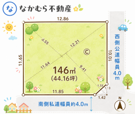 茂原市東郷、土地の間取り画像です