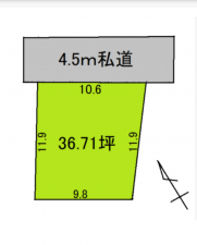 大網白里市永田、土地の間取り画像です