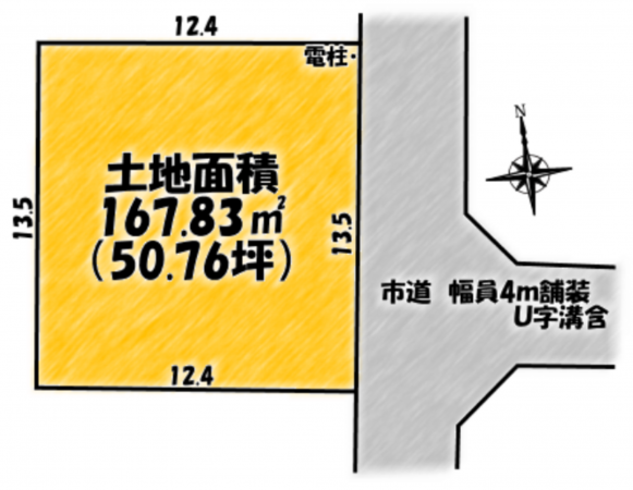 茂原市新小轡、土地の間取り画像です