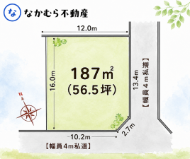 大網白里市南飯塚、土地の間取り画像です