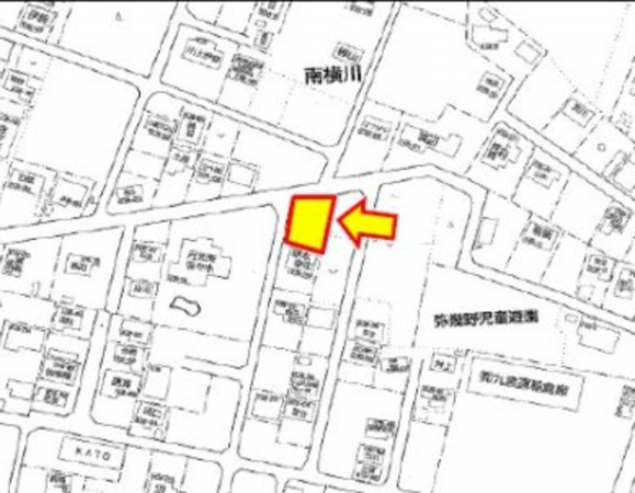 大網白里市南横川、土地の地図画像です