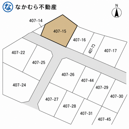 大網白里市南飯塚、土地の間取り画像です