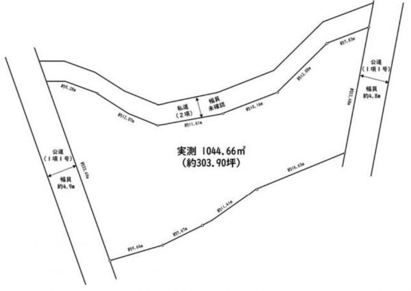 茂原市粟生野、土地の間取り画像です