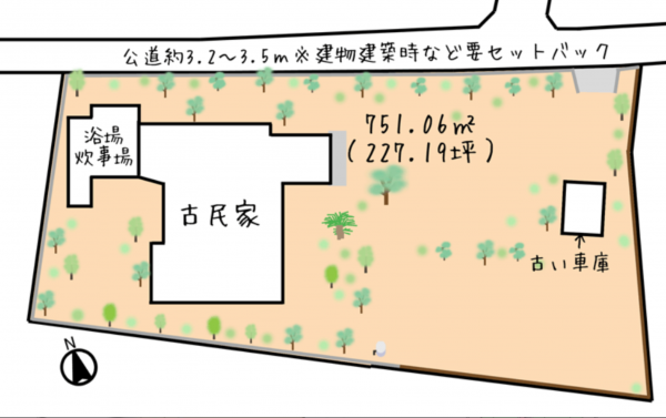 大網白里市四天木、土地の間取り画像です