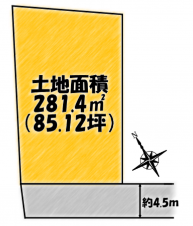 大網白里市柿餅、土地の間取り画像です