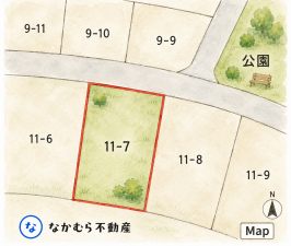 大網白里市みやこ野、土地の間取り画像です