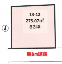 茂原市大芝、土地の間取り画像です