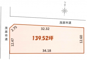 茂原市東茂原、土地の間取り画像です