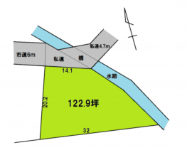 大網白里市富田、土地の間取り画像です