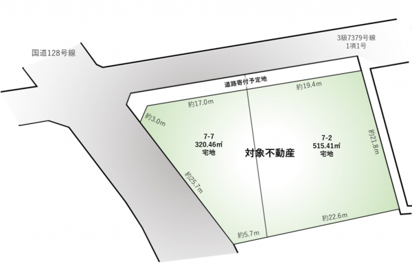 茂原市東茂原、土地の間取り画像です