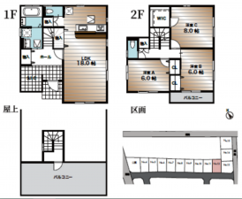 千葉市若葉区若松町、新築一戸建ての間取り画像です