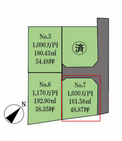 東金市東金、土地の間取り画像です