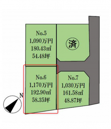 東金市東金、土地の間取り画像です