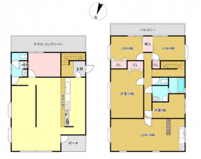 茂原市中部、中古一戸建ての間取り画像です