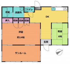 大網白里市下ヶ傍示、中古一戸建ての間取り画像です