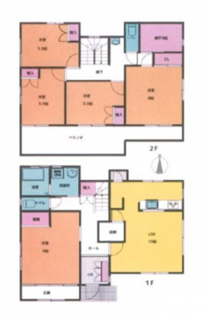 茂原市緑ケ丘、中古一戸建ての間取り画像です