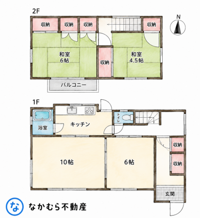 茂原市大芝、中古一戸建ての間取り画像です