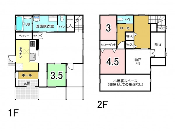 大網白里市みどりが丘、中古一戸建ての間取り画像です