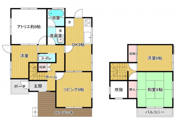茂原市緑ケ丘、中古一戸建ての間取り画像です