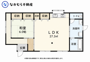 大網白里市細草、中古一戸建ての間取り画像です