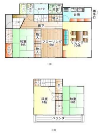 茂原市本納、中古一戸建ての間取り画像です