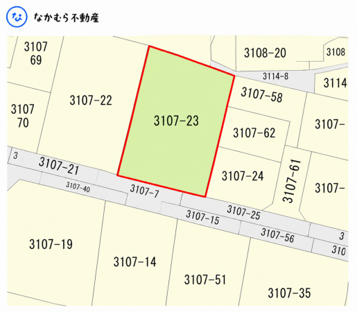 大網白里市南横川、土地の間取り画像です