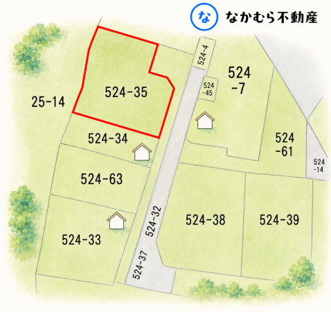 大網白里市北飯塚、土地の間取り画像です