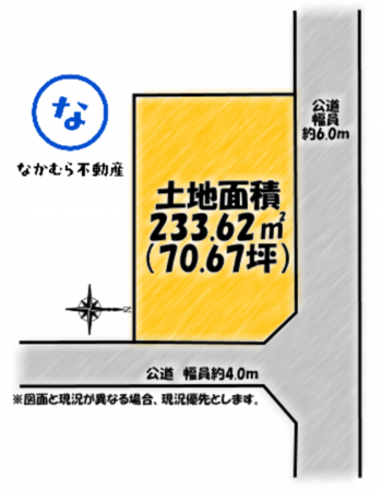 茂原市中の島町、土地の間取り画像です