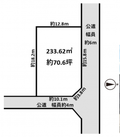 茂原市中の島町、土地の間取り画像です