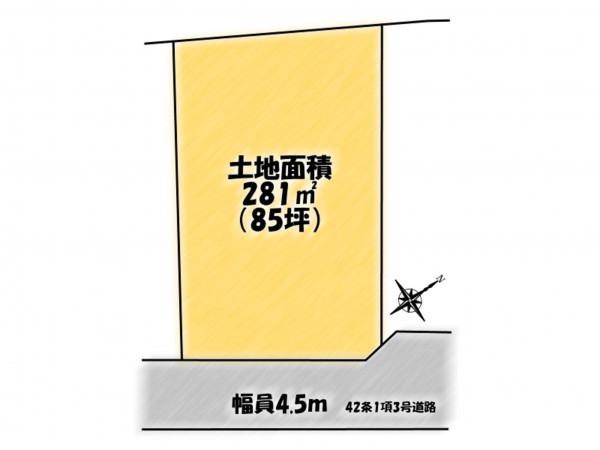 大網白里市細草、土地の間取り画像です
